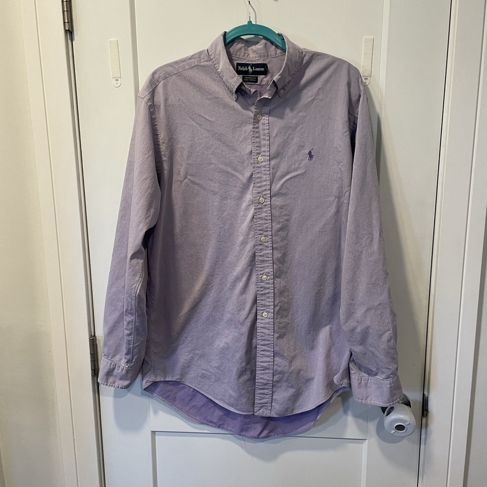 Polo Ralph Lauren 100% Cotton Yarmouth Men’s Dress Shirt Size 16-34/35 Purple